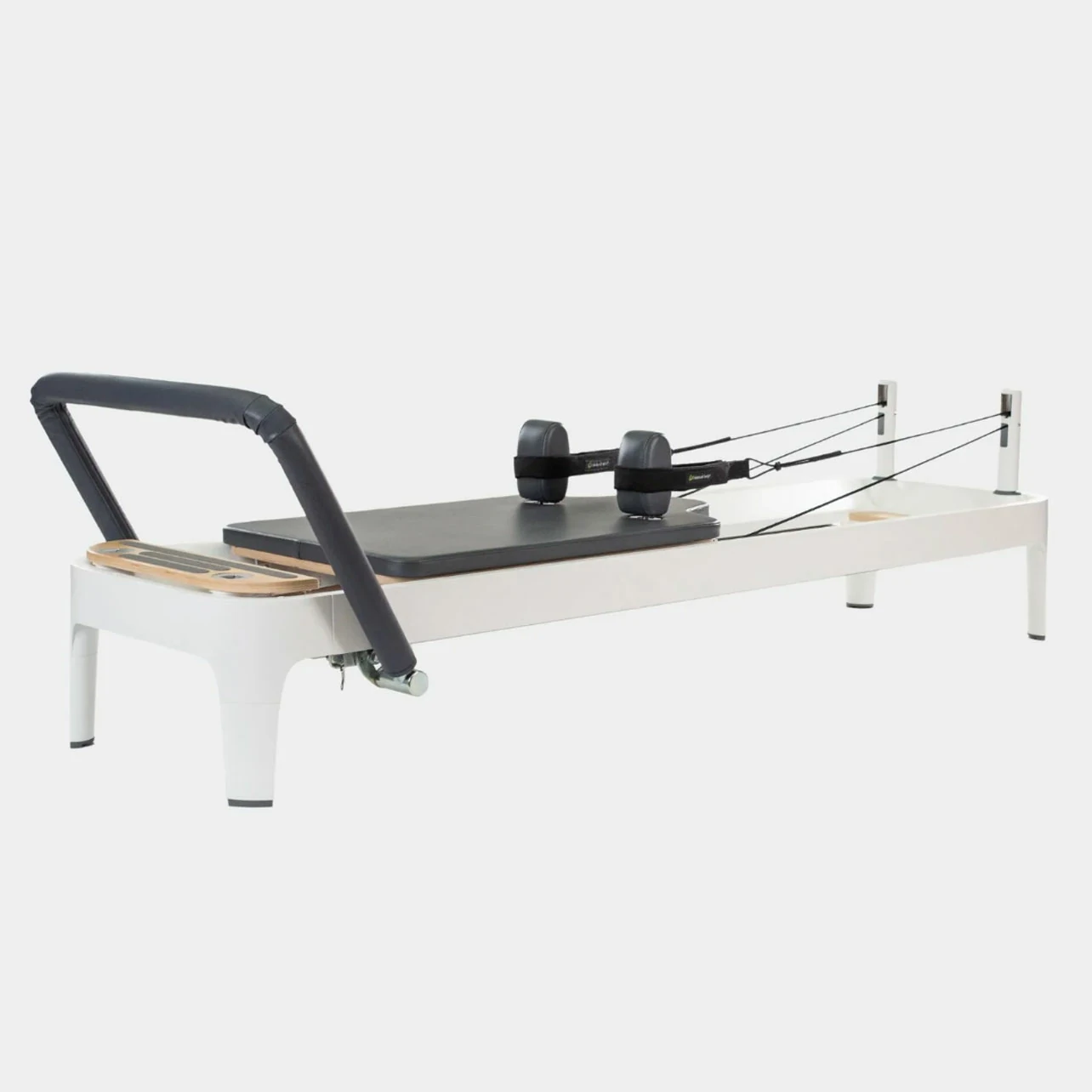 White Rounded Wooden Pilates Reformer