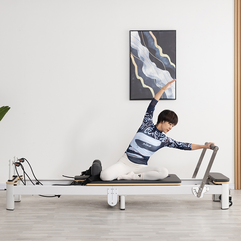 White Shorty Aluminum Pilates Reformer