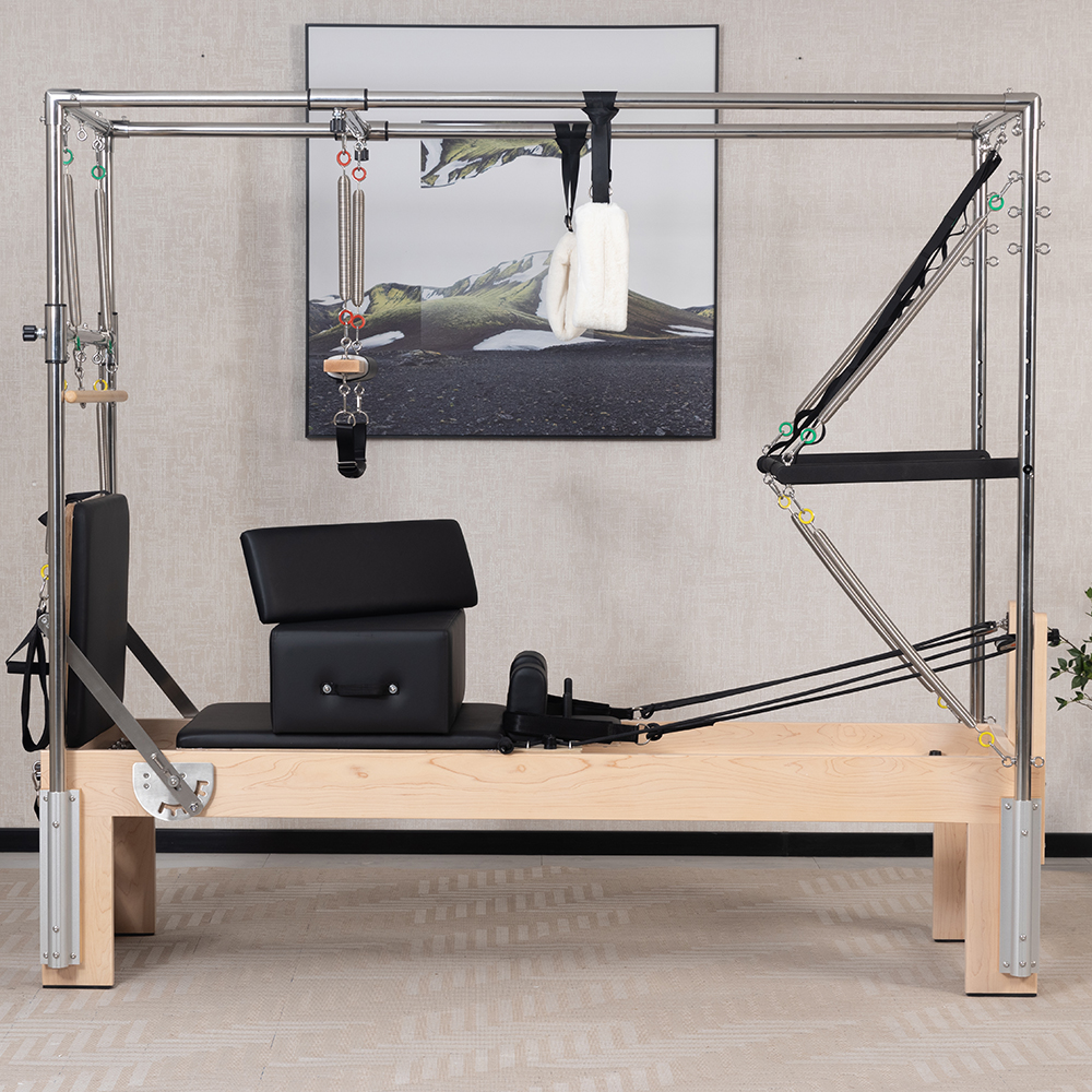 Oak Narrow Foot Pilates Reformer with Tower