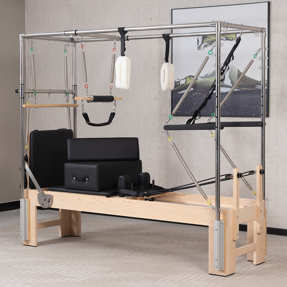 Oak Narrow Foot Pilates Reformer with Tower