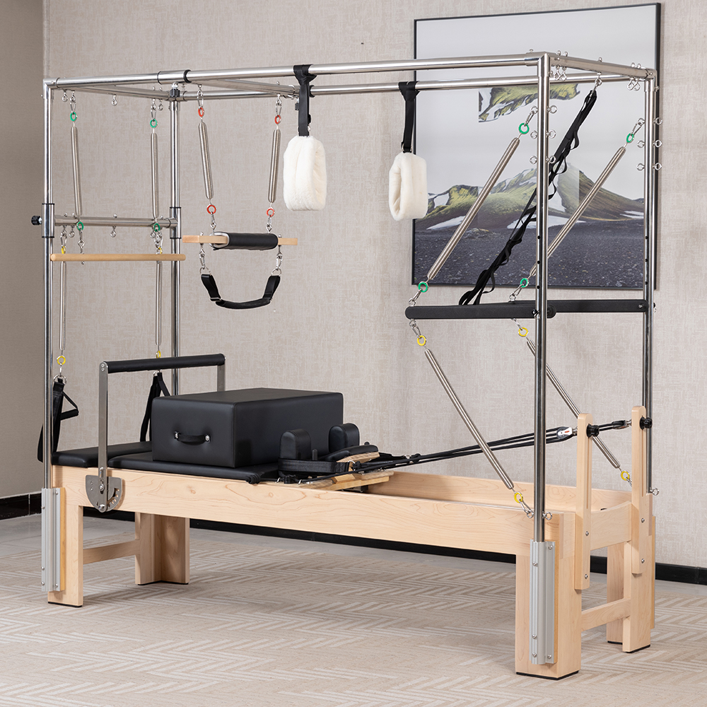 Oak Narrow Foot Pilates Reformer with Tower